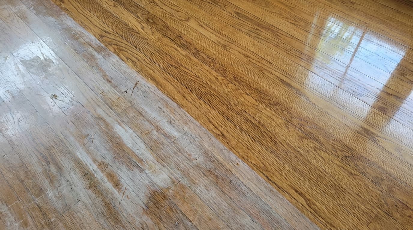 Floor after acrylic and wax removal