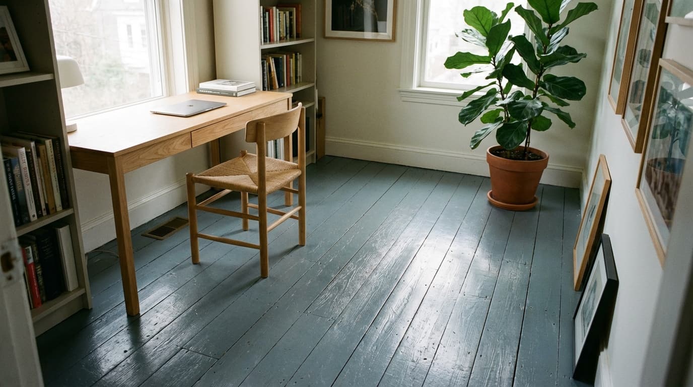 Painted wood floor